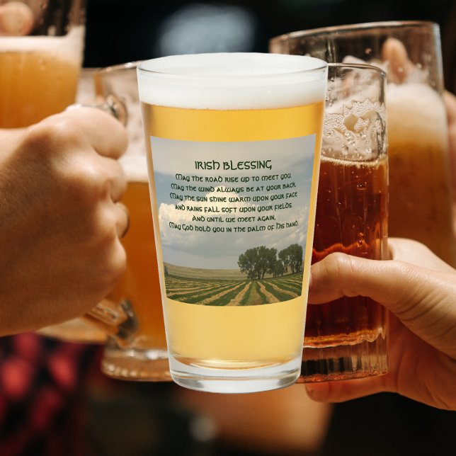 Verre Bénédiction Irlandaise Paysage Terres Agricoles (In Situ)