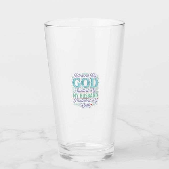 Verre Béni par Dieu gâté par mon mari conception de t-sh (Devant)