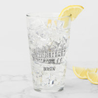 Bergen Norvège Streetscape Belle ligne de dessin