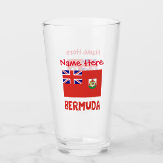 Verre Bermudes et Bermudes Drapeau Personnalisation roug