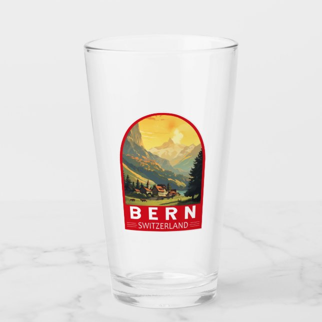 Verre Berne Suisse Travel Art Vintage (Devant)