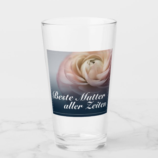 Verre Beste Mutaller Zeiten mit großer rosa Rose (Devant)