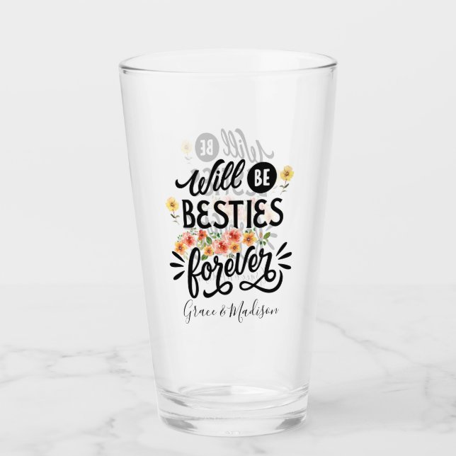 Verre Besties pour la vie BFF Friends Forever Cadeau (Devant)
