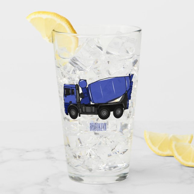 Verre Béton mélange camion de transport caricature (Devant glace)