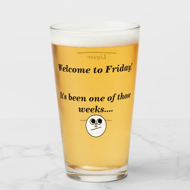 Verre Bienvenue à Vendredi niveaux de boisson mélangés N (Devant (rempli))