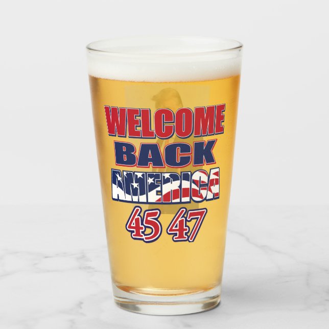 Verre Bienvenue Amérique Trump 45 47 (Devant (rempli))