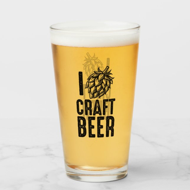Verre Bière artisanale I Hop (Devant (rempli))