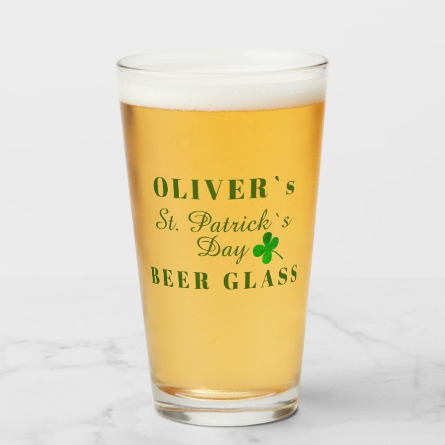 Verre Bière de la Saint-Patrick Nom (Devant (rempli))