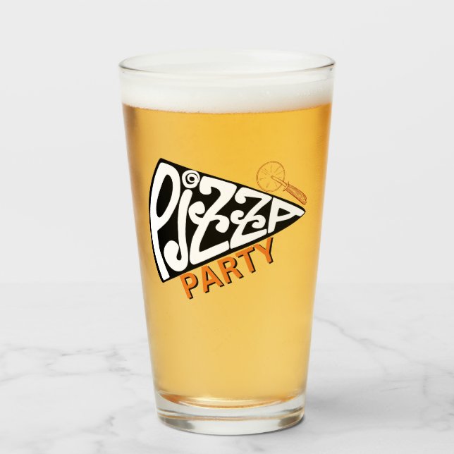 Verre bière de pizza party (Devant (rempli))