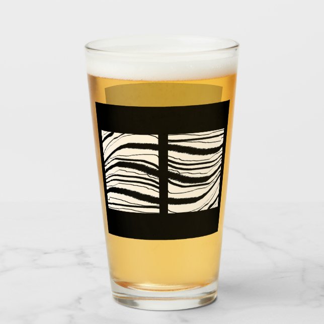 VERRE BIÈRE DE STRIPE ZEBRA EXOTIQUE (Devant (rempli))