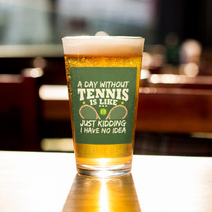 Verre Bière de typographie de citation de tennis amusant