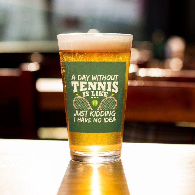 Verre Bière de typographie de citation de tennis amusant (Créateur téléchargé)