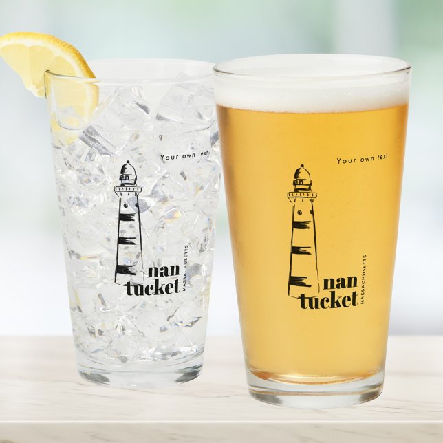Verre bière du phare de Nantucket Massachusetts (Créateur téléchargé)