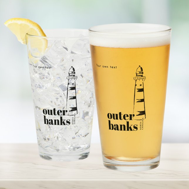 Verre bière du phare de Outer Banks Caroline du Nord (Créateur téléchargé)