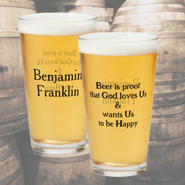 Verre Bière est un plaisir de preuve Ben Franklin Citati (Créateur téléchargé)