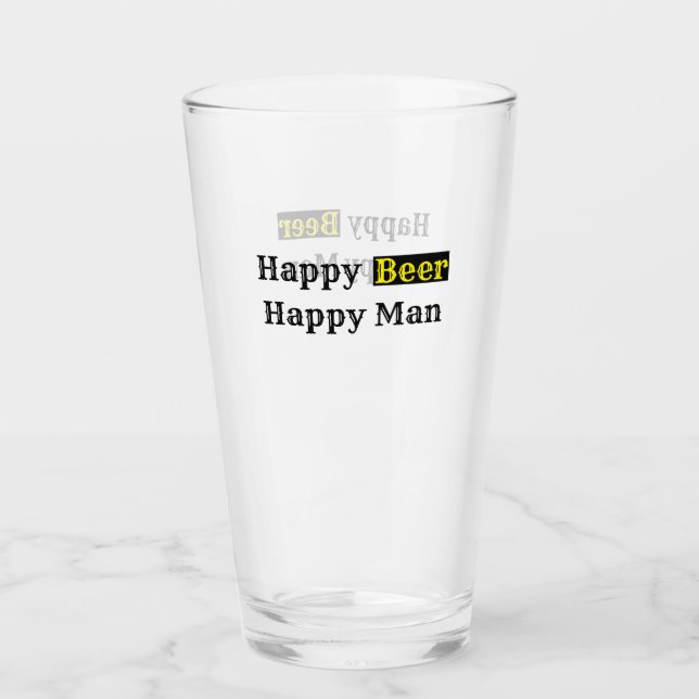 Verre Bière heureuse homme heureux (Devant)