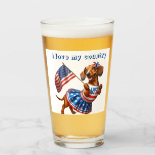 Verre Bière Patriotique Dachshund Pom-pom girl