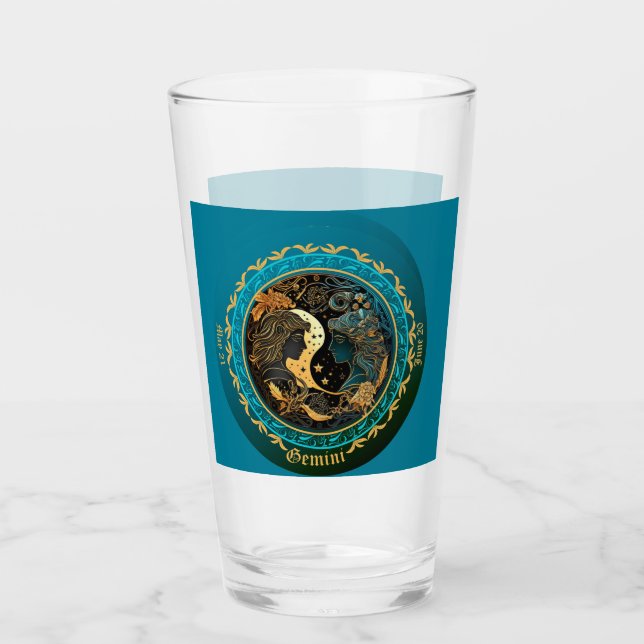 Verre Bière personnalisable Gemini Zodiac (Devant)