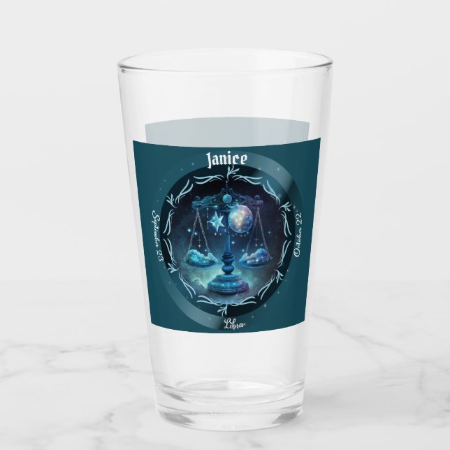 Verre Bière personnalisable Libra Zodiaque (Devant)