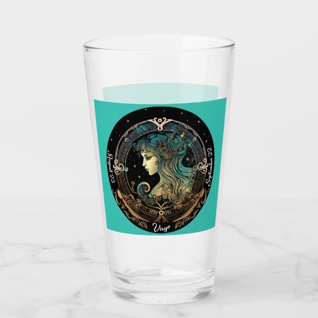 Verre Bière personnalisable Vierge Zodiaque (Devant)