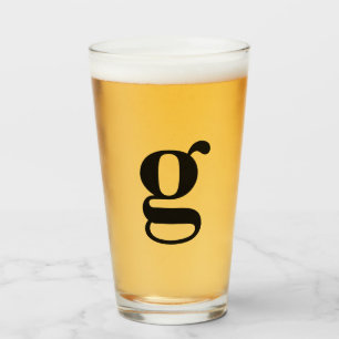 Verre Bière simple initiale Monogramme