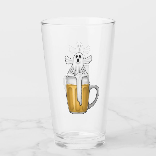 Verre Bières d'Halloween Fantôme  (Devant)