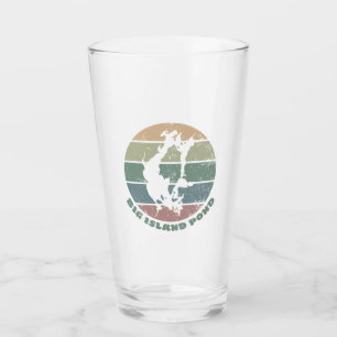 Verre Big Island Pond NH Emblème de Lac Rétro Vintage