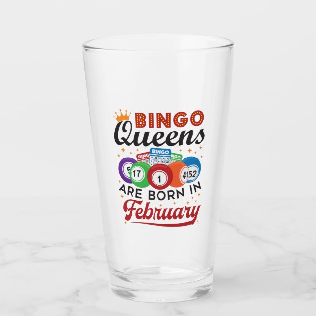 Verre Bingo Queens Are Born in Février (Devant)