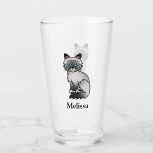 Verre Birman / Ragdoll Tabby bleu mignon & nom