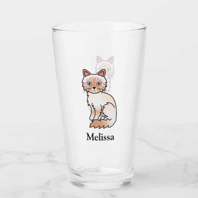 Verre Birman / Ragdoll tigré rouge pointe Chat mignon &  (Devant)