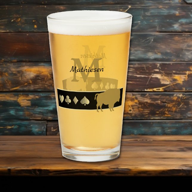 Verre Bison Silhouette Or Monogramme (Créateur téléchargé)