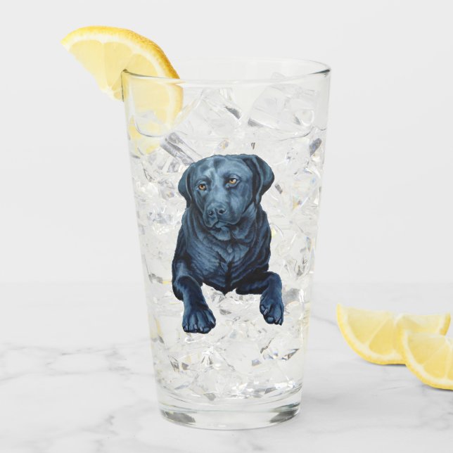 Verre Black Lab Glass Labrador Retriever Glass personnal (Devant glace)