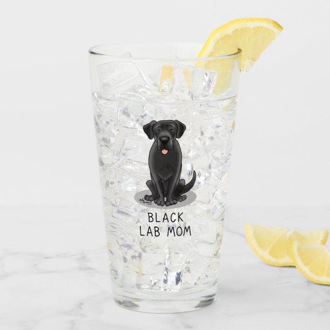 Verre Black Lab Mom (Labrador Retriever Mom) mignonne ch (Dos glace)