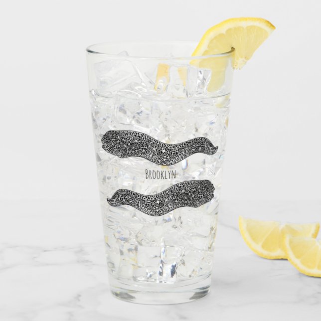 Verre Black spotted moray eel cartoon (Dos glace)