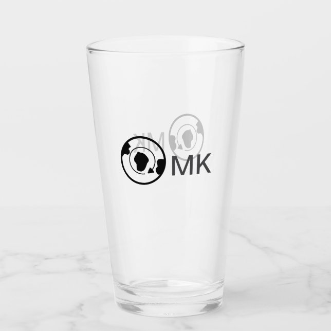 Verre Black world globe ajouter nom monogramme détails d (Devant)