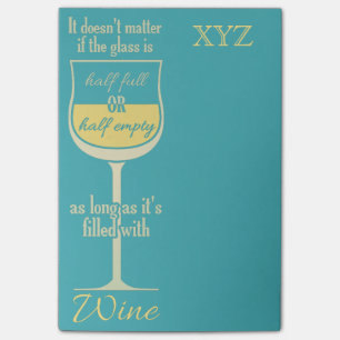 Verre blanc monogramme personnalisé Post-It notes