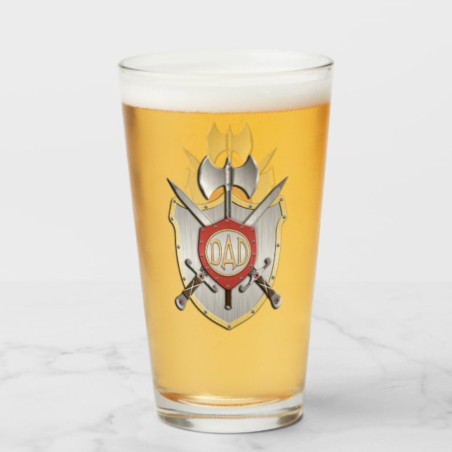 Verre Blason de bataille des chevaliers papa (Dos (rempli))