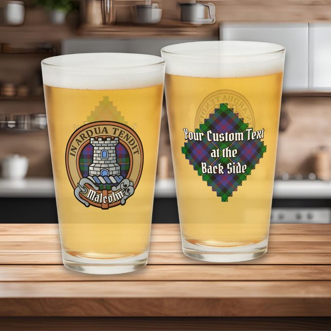 Verre Blason du clan Malcolm sur tartan (Créateur téléchargé)