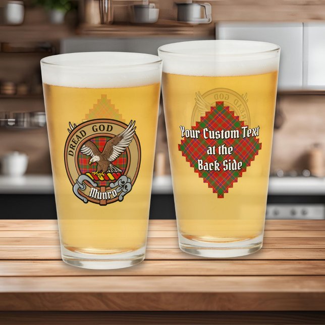 Verre Blason du clan Munro sur tartan (Créateur téléchargé)
