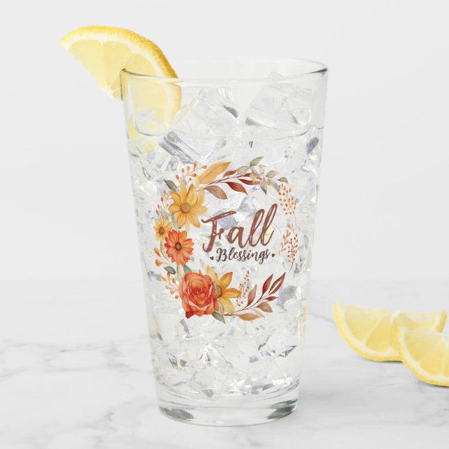 Verre Blessures d'automne - Feuilles d'automne et couron (Devant glace)