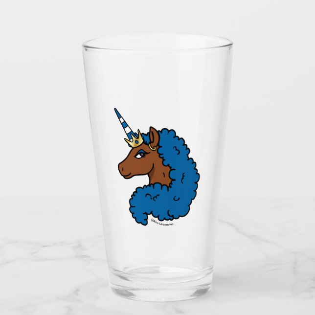 Verre Bleu Afro Unicorn (Devant)