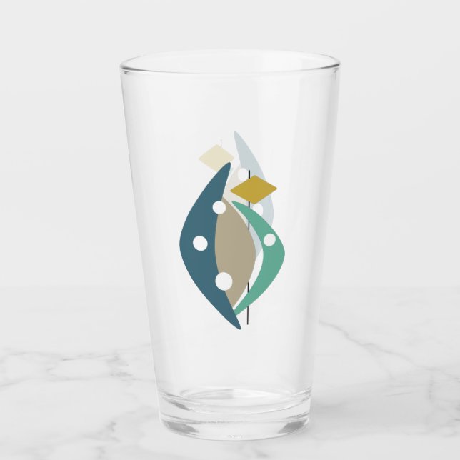 Verre Bleu Boomerangs Atomique au milieu du siècle moder (Devant)