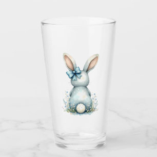Verre Bleu Bunny Tail Lapin de Pâques avec Oeufs