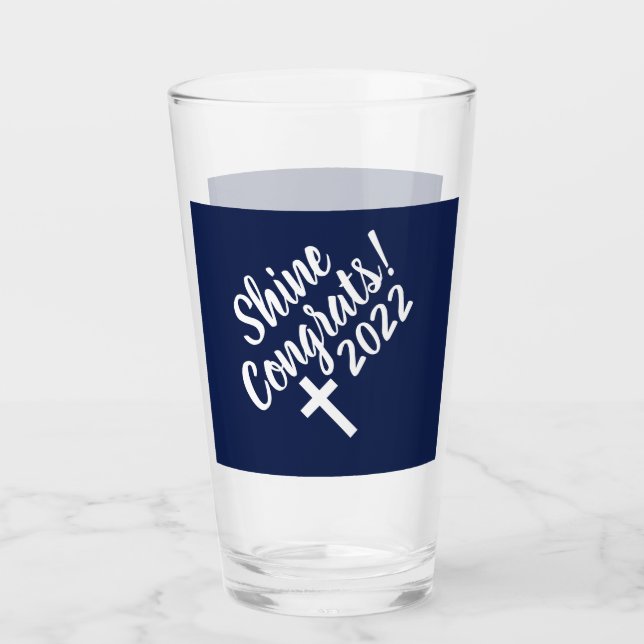 Verre Bleu foncé Félicitations Graduation Bible Verse (Devant)
