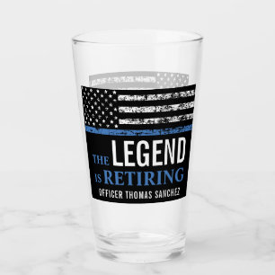 Verre Bleu Léger Drapeau Police Parti de retraite