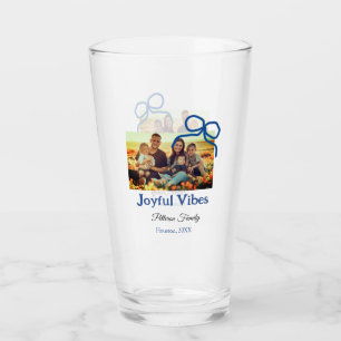 Verre Blue bow joyful Vibes ajouter nom de famille photo