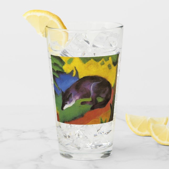 Verre Blue Fox (par Franz Marc) (Devant glace)