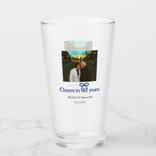 Verre Blue g bow salue à 40 ans mariage