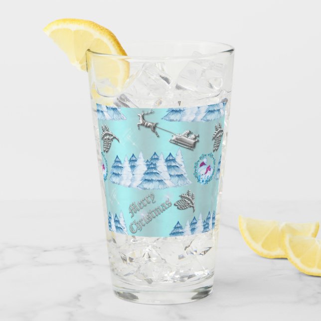 Verre Blue Winter Wonderland Noël (Devant glace)
