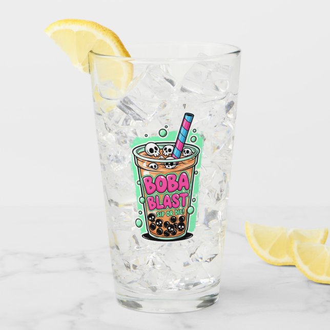Verre Boba Blast – Sip or Die! Glass Cup (Devant glace)